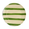 Puglia Handmade Puglia Green Stripe Dinner Plate, 27cm Clearance