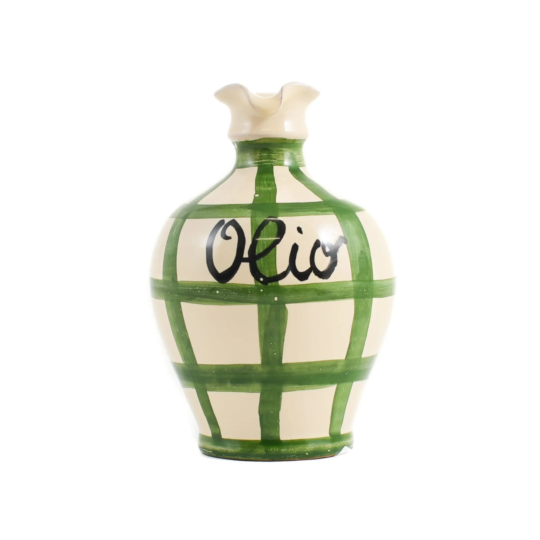 Puglia Handmade Puglia Green Stripe Oil Bottle, 250ml Clearance