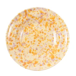 Puglia Handmade Puglia Lilac and Yellow Splatter Pasta Bowl, 29cm Discount