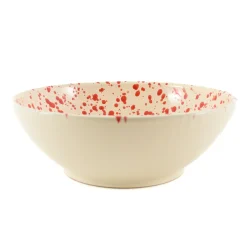 Puglia Handmade Puglia Red Splatter Large Salad Bowl, 28cm Outlet