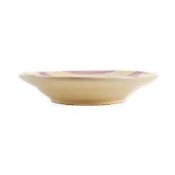 Puglia Handmade Puglia "Spaghetti Alle Vongole" Lilac Stripe Pasta Bowl, 29cm New