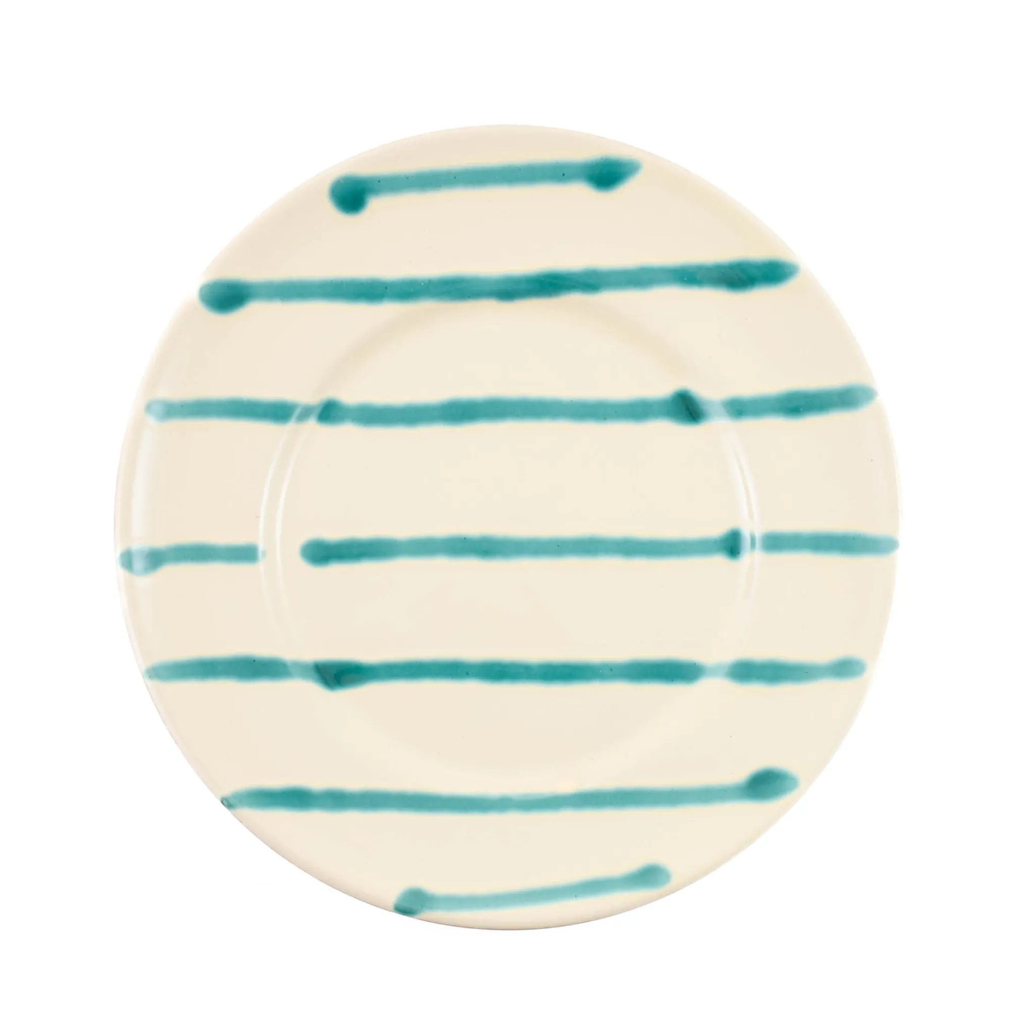 Puglia Handmade Puglia Teal Stripe Dinner Plate, 24cm Best