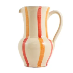 Puglia Handmade Puglia Yellow and Red Stripe Pitcher Sale