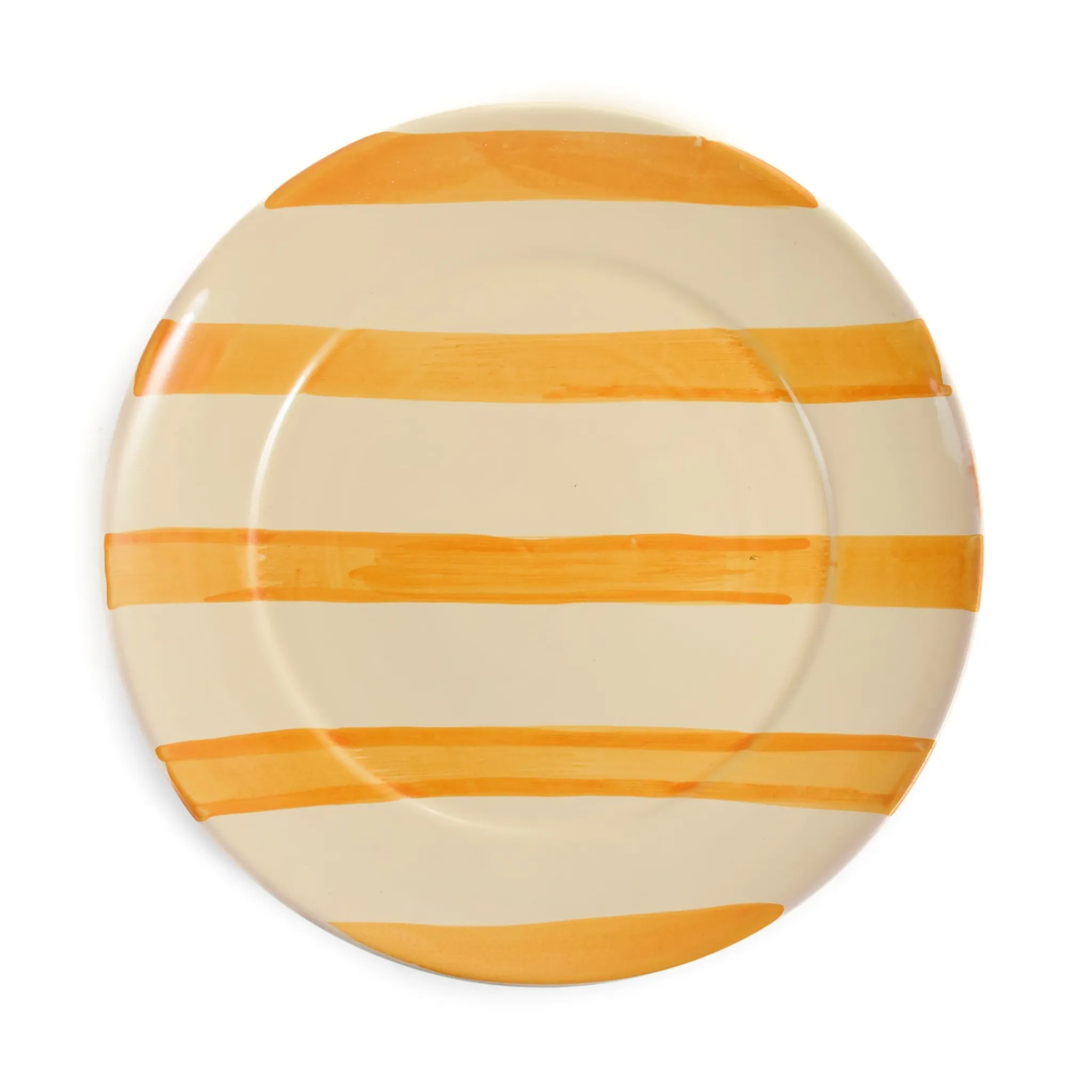 Puglia Handmade Puglia Yellow Stripe Dinner Plate, 27cm Outlet