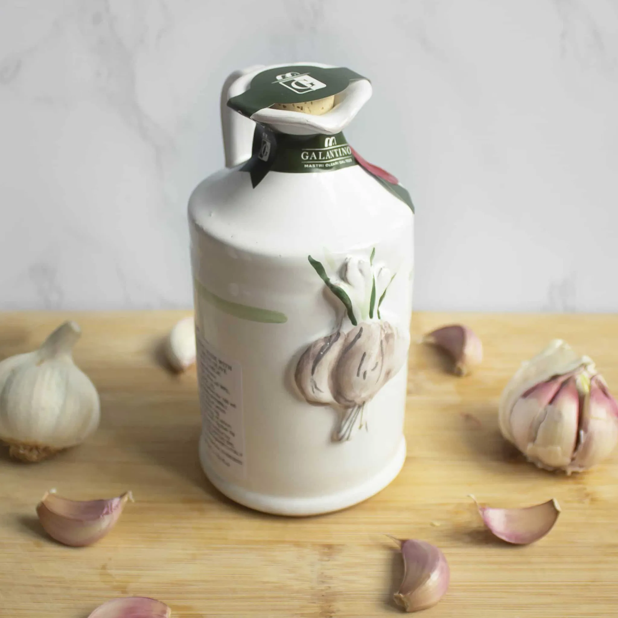 Galantino Puglian Olive Oil with Garlic in Terracotta Bottle, 250ml