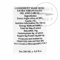 Galantino Puglian Olive Oil with Garlic in Terracotta Bottle, 250ml