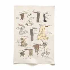 Quite Nice Clothing Types of Noodles Organic Cotton Tea Towel Sale