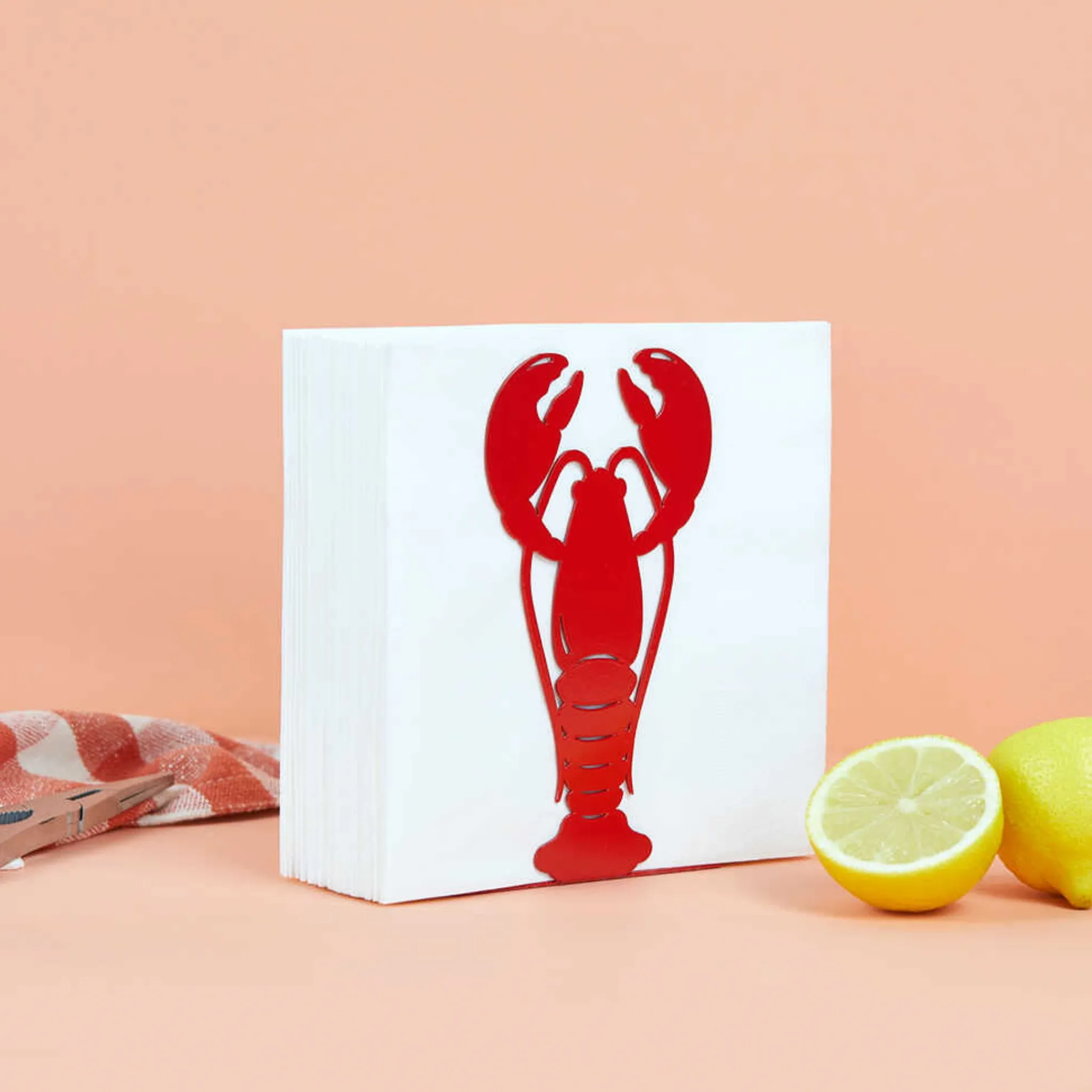 Balvi Red Lobster Metal Napkin Holder Hot
