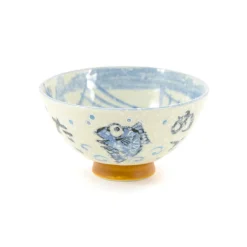 Kiji Stoneware & Ceramics Rice Bowl With Blue Fish, 12cm Outlet