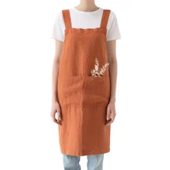 Linen Tales Rust Crossback Linen Apron Best