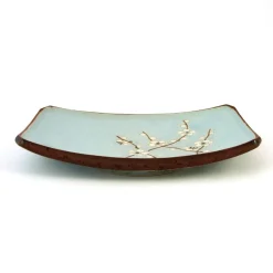 Kiji Stoneware & Ceramics Sakura Blossom Side Plate, 19cm x 13cm Outlet