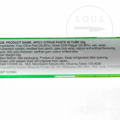 S&B Spicy Citrus Yuzu Paste In Tube, 43g Hot