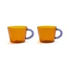 &Klevering Set of 2 Amber Glass Tea Cups, 300ml Outlet