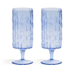 &Klevering Set of 2 Blue Stemmed Glasses Best