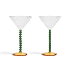 &Klevering Set of 2 Bubble Stem Martini Glasses Outlet