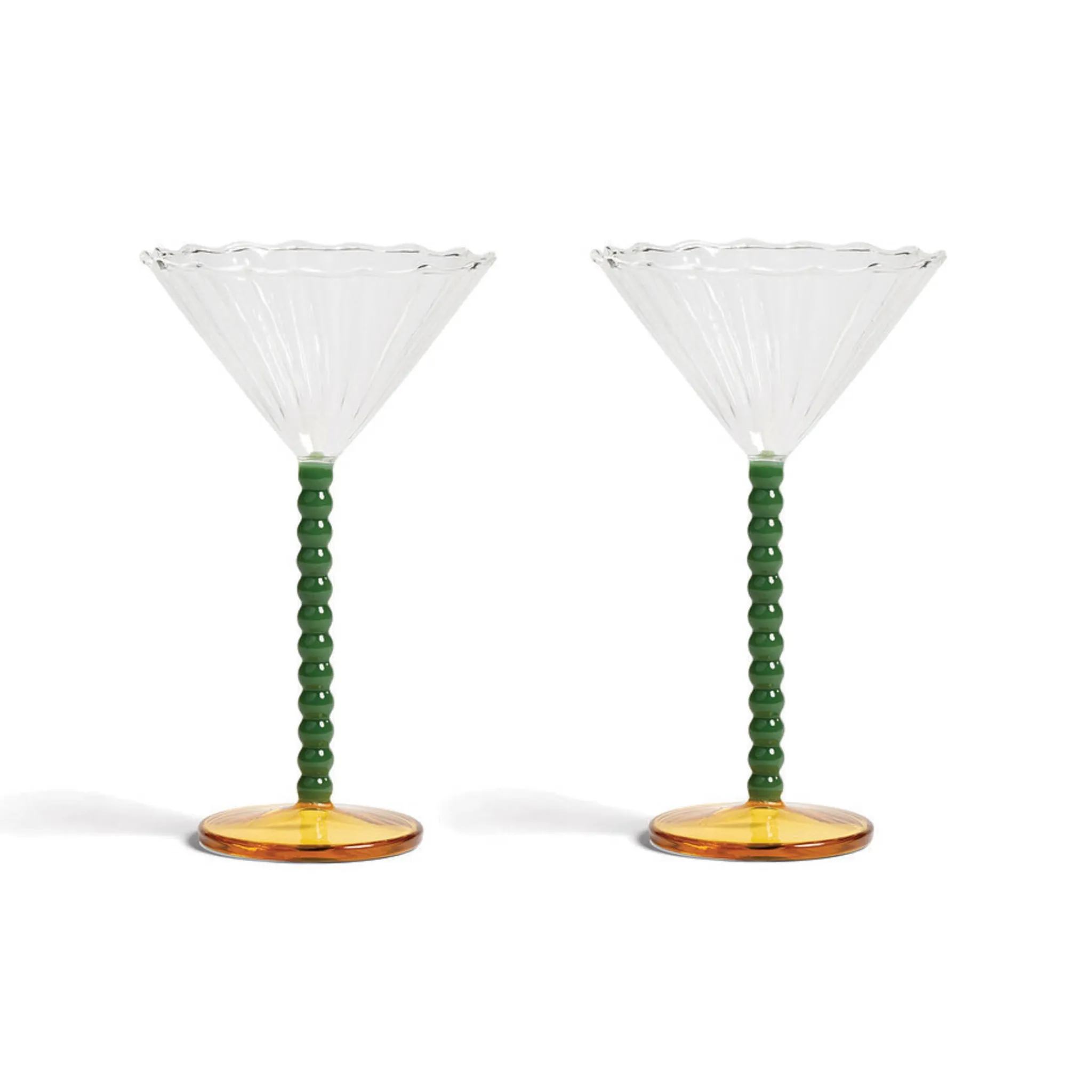 &Klevering Set of 2 Bubble Stem Martini Glasses Outlet