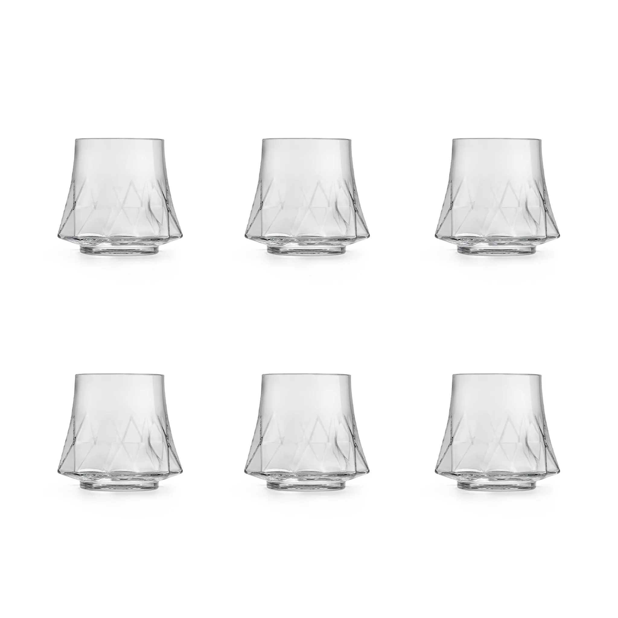 Portugese Tableware Set of 6 Geometric Tumblers, 290ml Hot