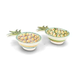 Gorky Pottery Set of 2 Mexican Hand Painted Pineapple Plates, 18cm Sale