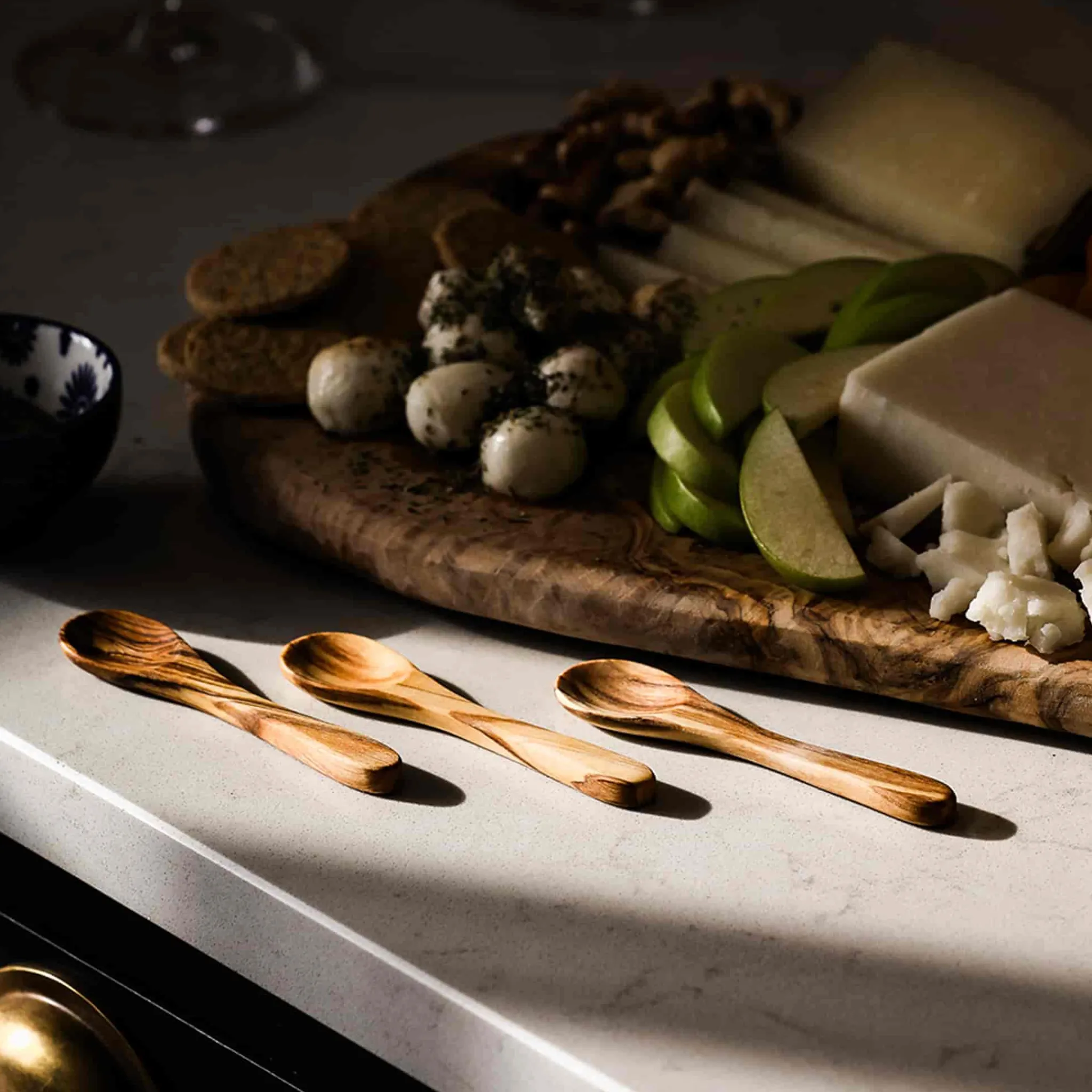 Naturally Med Set of 3 Olive Wood Mini Spoons New