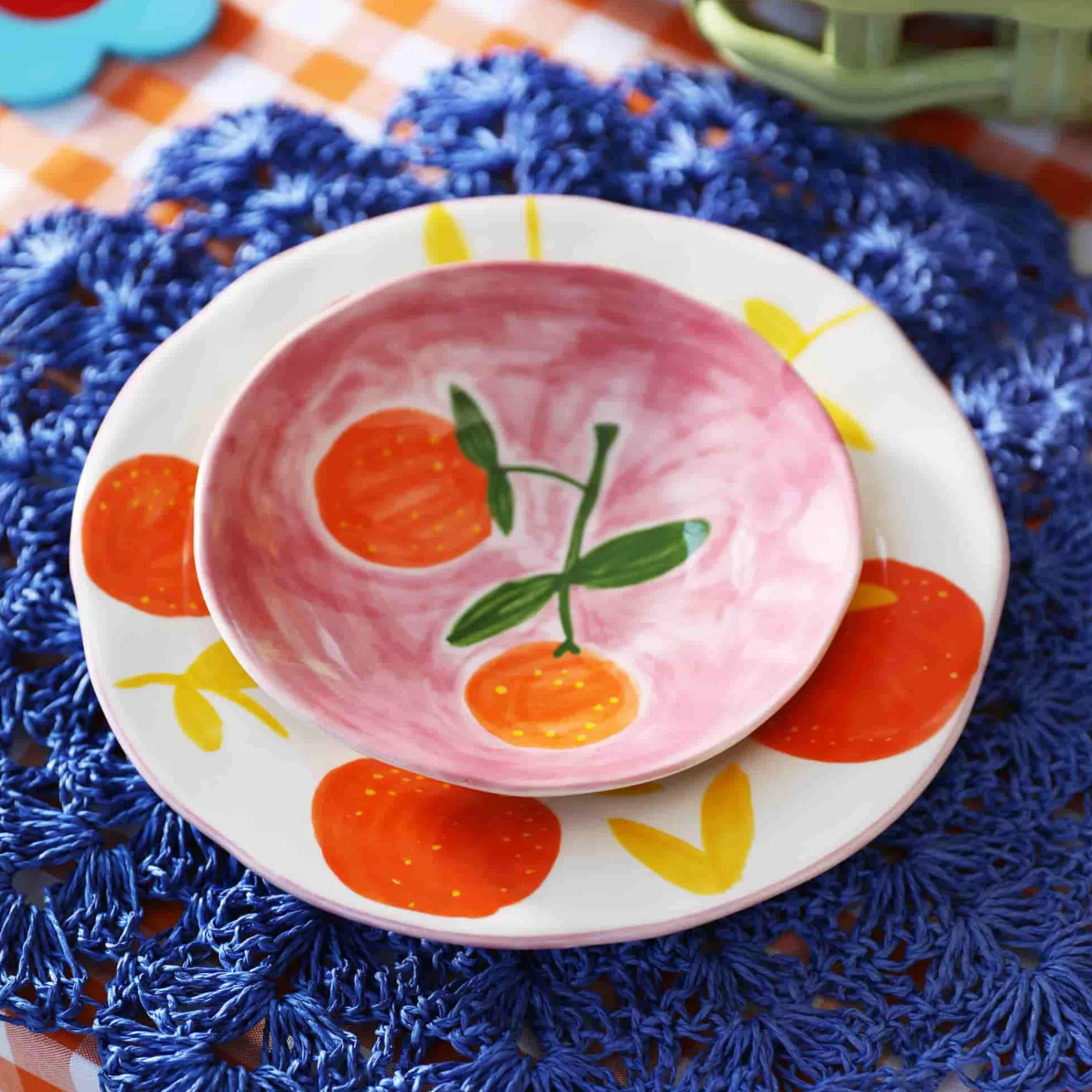 &Klevering Set of 4 Orange Side Plates, 16cm Hot