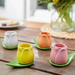 Balvi Set of 4 Tulip Espresso Cups, 100ml Clearance