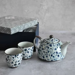 Kiji Stoneware & Ceramics Shizen Blue Japanese Teapot & Teacup Set Online