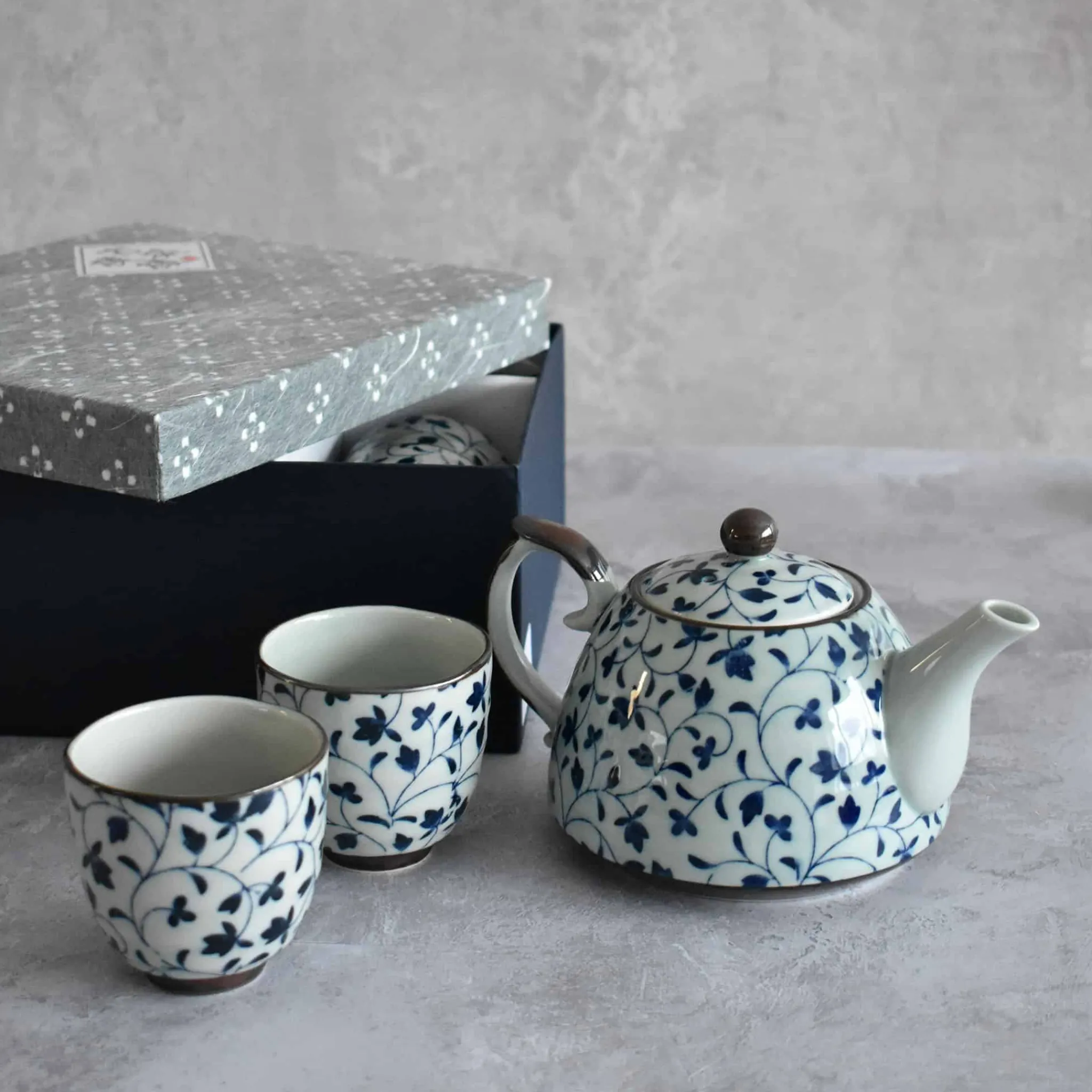 Kiji Stoneware & Ceramics Shizen Blue Japanese Teapot & Teacup Set Online