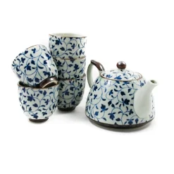 Kiji Stoneware & Ceramics Shizen Blue Japanese Teapot & Teacup Set Online