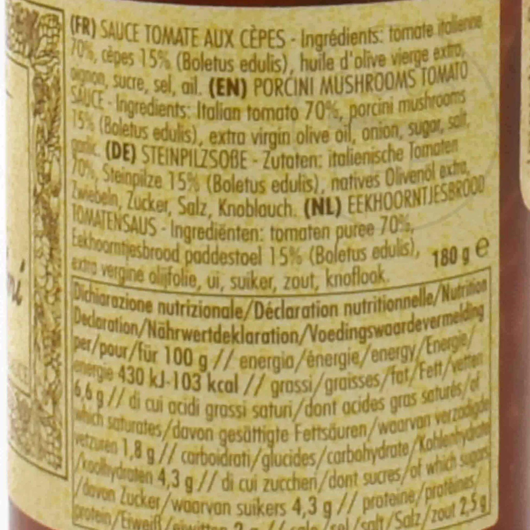 La Favorita Short Dated Porcini Mushrooms Tomato Sauce, 180g