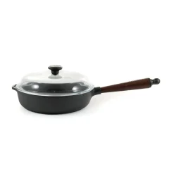 Skeppshult Traditional Cast Iron Deep Saute Pan with Lid, 25cm Outlet