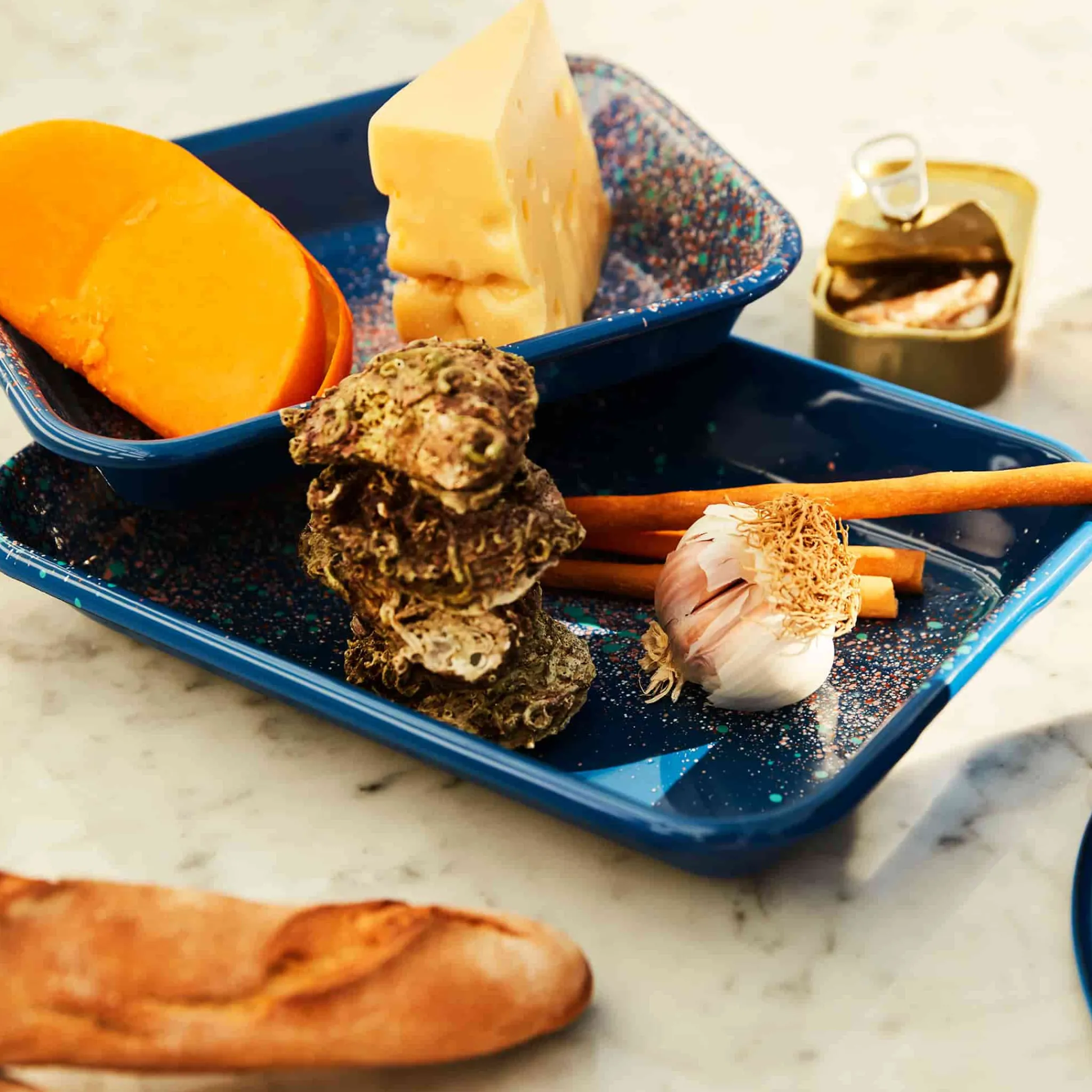 Kapka Enamel Splatter Fest Enamel Roasting and Serving Dish, Cobalt Blue Sale