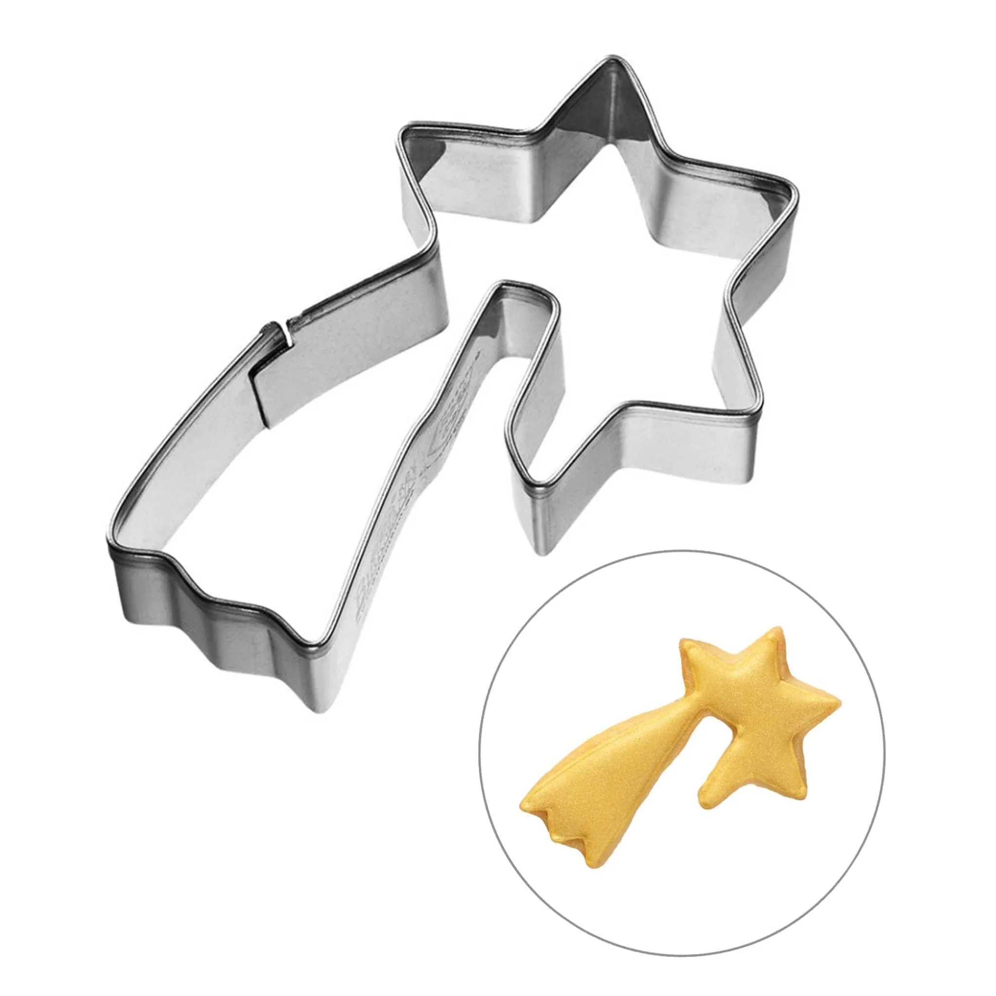 Birkmann Stainless Steel 3D Shooting Star Cookie Cutter, 6.5cm New
