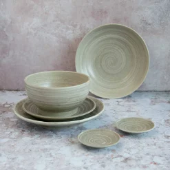 Kiji Stoneware & Ceramics Tatsumaki Coupe Plate, 23cm