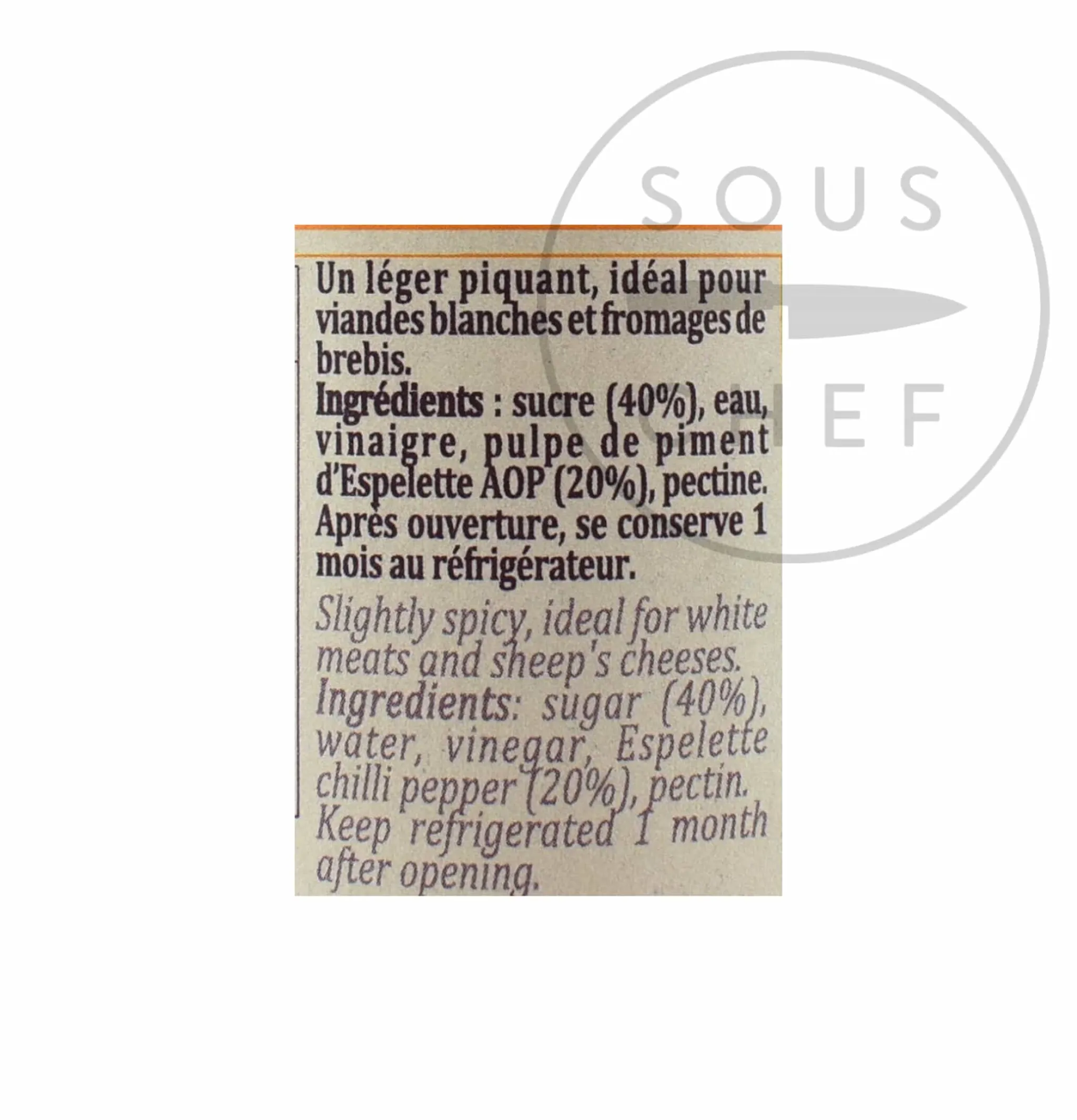 Terre Exotique Espelette Pepper Jelly, 90g Clearance