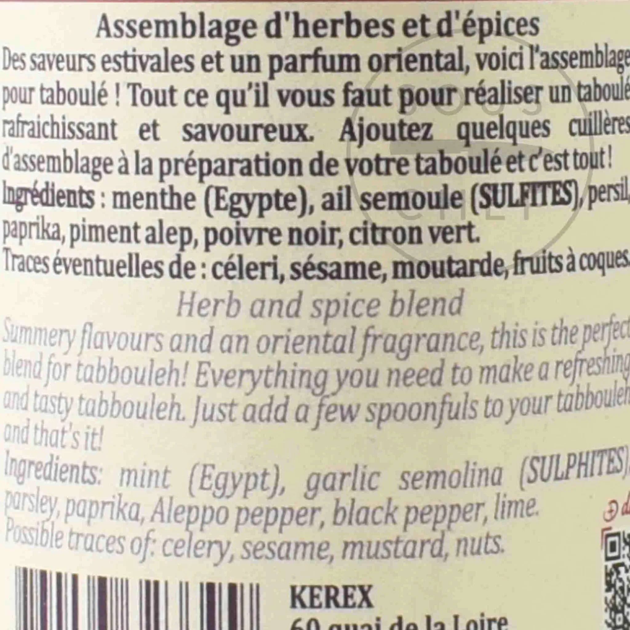 Terre Exotique Tabbouleh Spice Blend, 20g Outlet