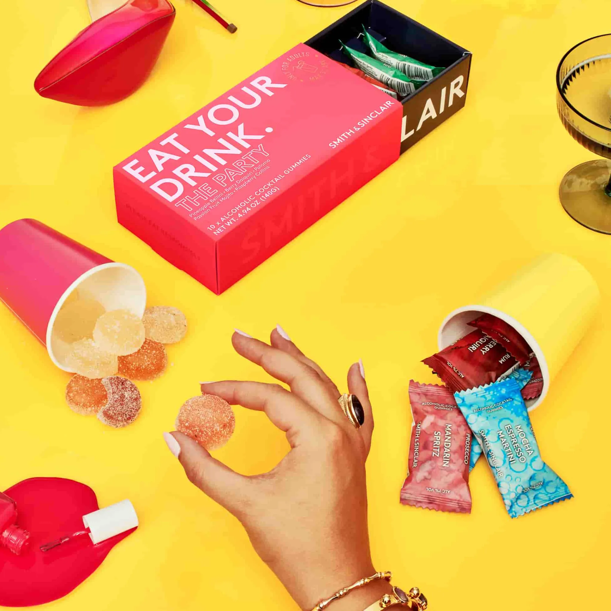 Smith & Sinclair The Party 5V Alcoholic Cocktail Jelly Sweets, 140g New