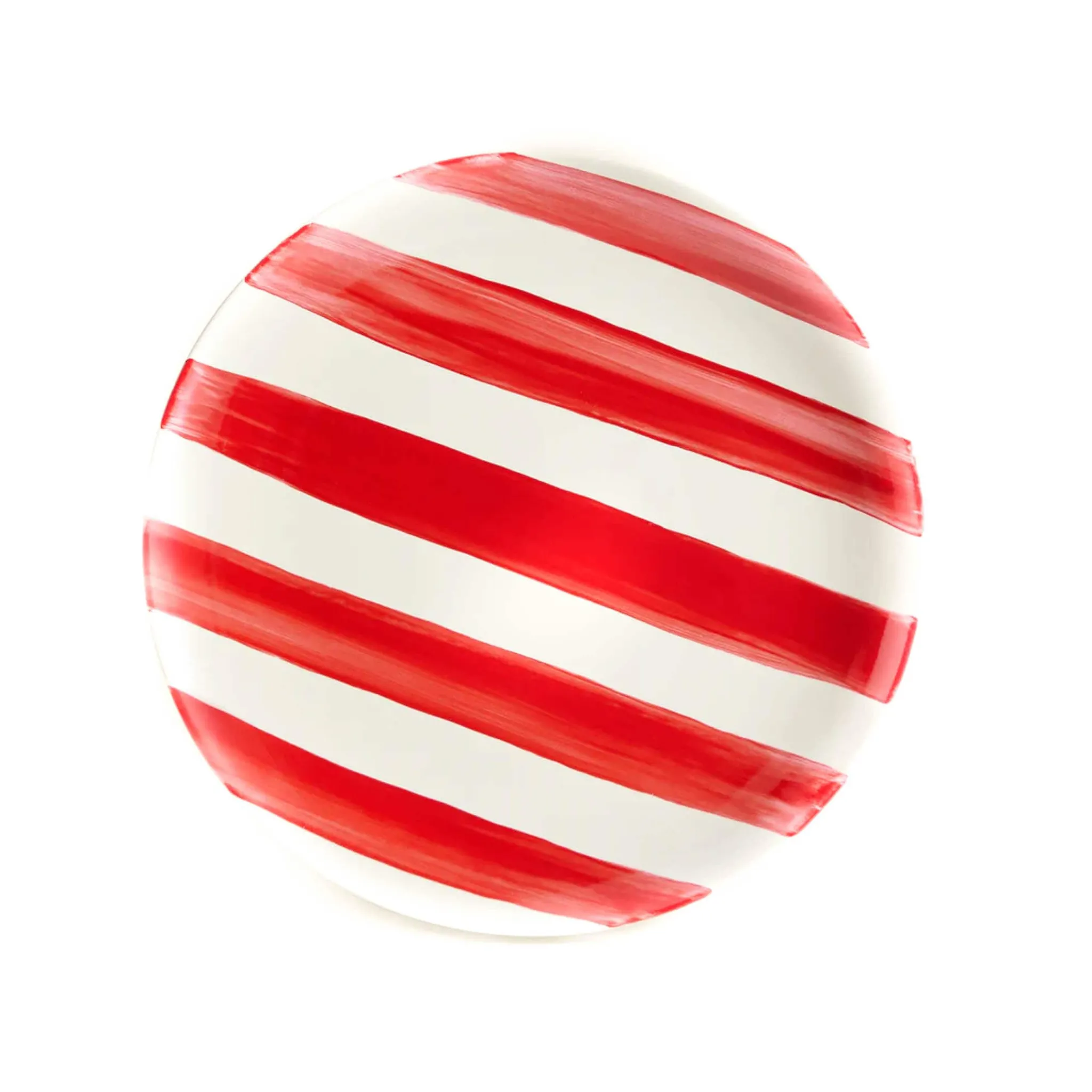 The Platera Red Stripe Porcelain Dinner Plate, 27.5cm New