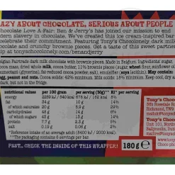 Tony's Chocolonely - Ben & Jerry's Dark Milk Brownie, 180g Clearance