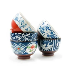 Kiji Stoneware & Ceramics Traditional 5-Piece Japanese Rice Bowl Set Outlet
