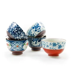 Kiji Stoneware & Ceramics Traditional 5-Piece Japanese Rice Bowl Set Outlet