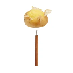 Triangle Set of 2 Potato Forks with Plum Wood Handle New