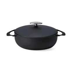 Unilloy Black Japanese Lightweight Cast Iron Shallow Casserole, 24cm Sale