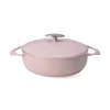 Unilloy Sakura Pink Japanese Lightweight Cast Iron Shallow Casserole, 24cm Sale