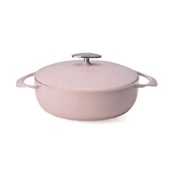 Unilloy Sakura Pink Japanese Lightweight Cast Iron Shallow Casserole, 24cm Sale