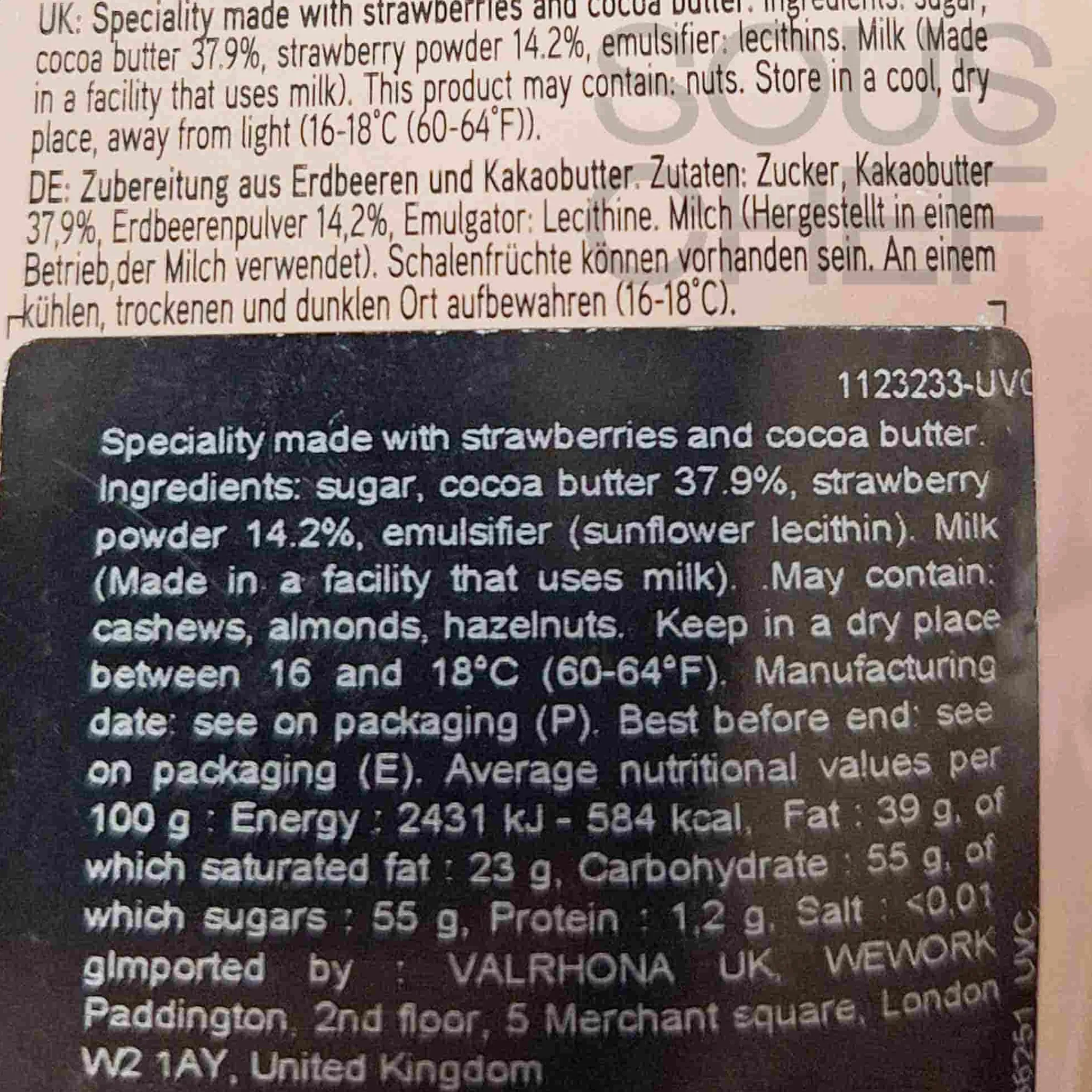 Valrhona Strawberry Inspiration Drops, 250g Sale