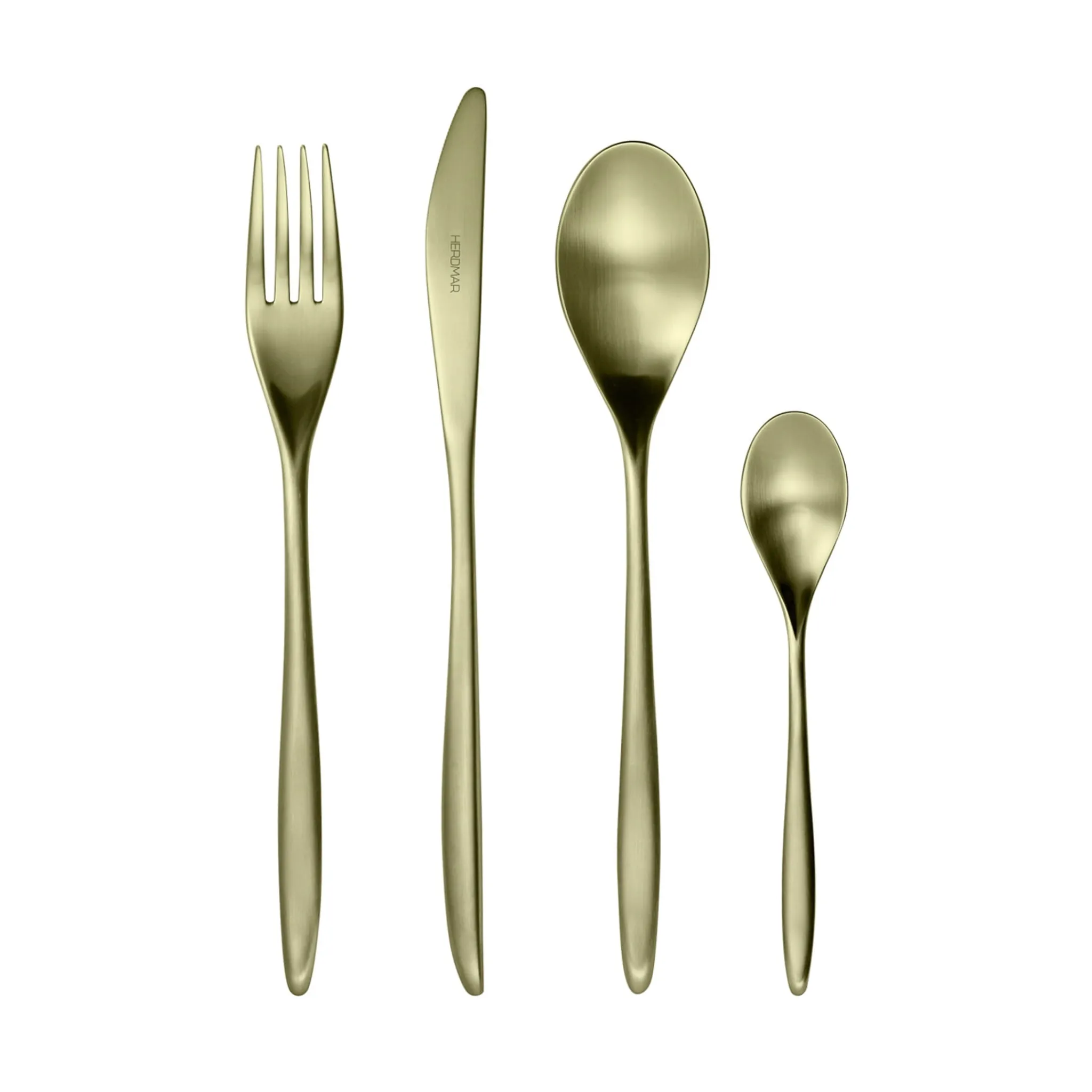 Herdmar Vinci Brushed Champagne Gold 4 Piece Place Setting Cutlery Set Clearance