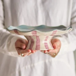 Bloomingville Willa Lilac Stripe Cake Tray, 28cm Online