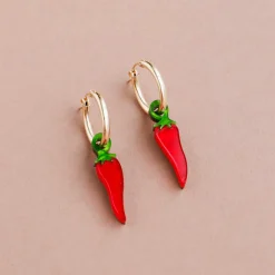 Wolf & Moon Chilli Pepper Hoop Earrings Discount