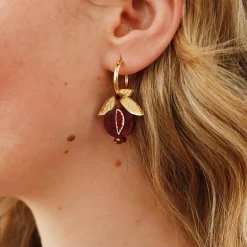 Wolf & Moon Mini Pomegranate Hoop Earrings Online