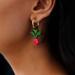 Wolf & Moon Radish Hoop Earrings Hot